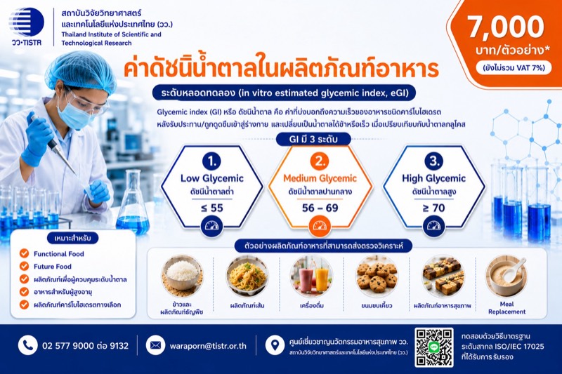 งานบริการทดสอบค่าดัชนีน้ำตาลโดยประมาณ (eGI test)